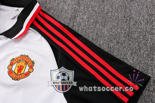 Training Polo Manchester United + Pants White Black 2021-2022