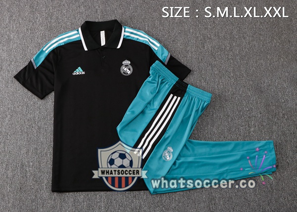 Training Polo Real Madrid + Pants Black Green 2021-2022