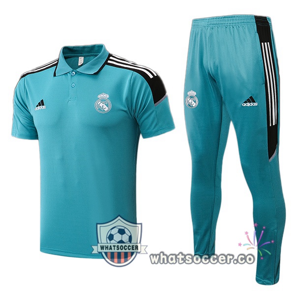 Training Polo Real Madrid + Pants Green Black 2021-2022