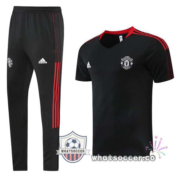 Manchester United Training T-Shirts + Pants Black 2022-2023