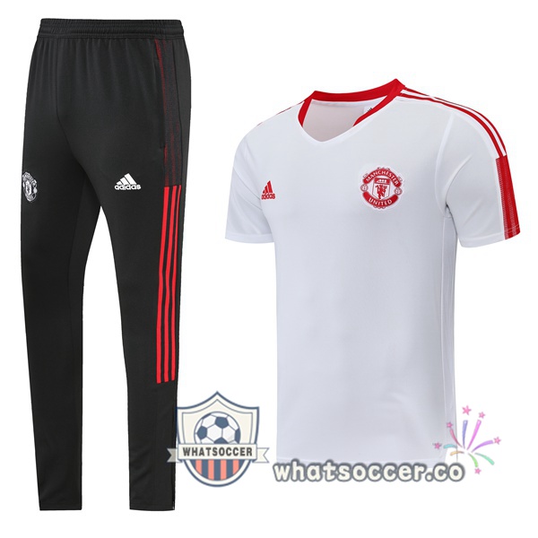 Manchester United Training T-Shirts + Pants White 2022-2023