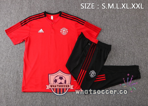 Manchester United Training T-Shirts + Pants Red 2022-2023