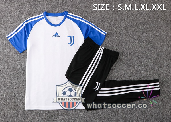Juventus Training T-Shirts + Pants White Blue 2022-2023