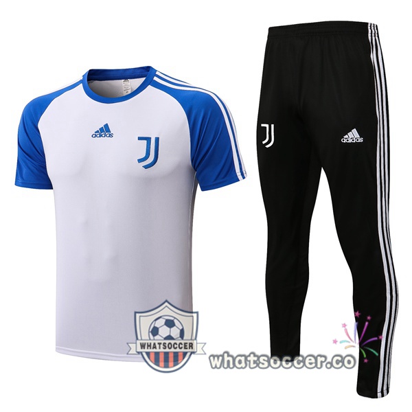 Juventus Training T-Shirts + Pants White Blue 2022-2023