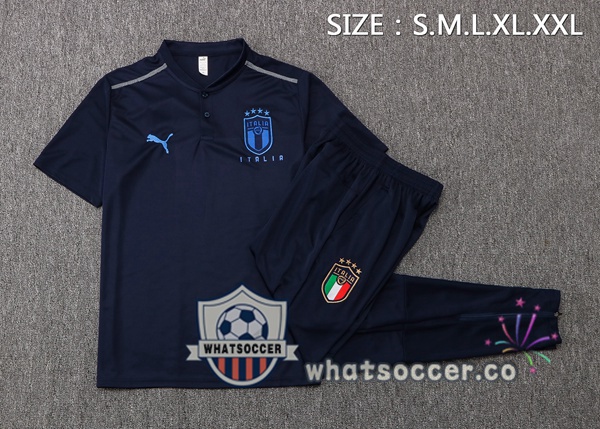 Italy Training T-Shirts + Pants Blue Royal 2022-2023