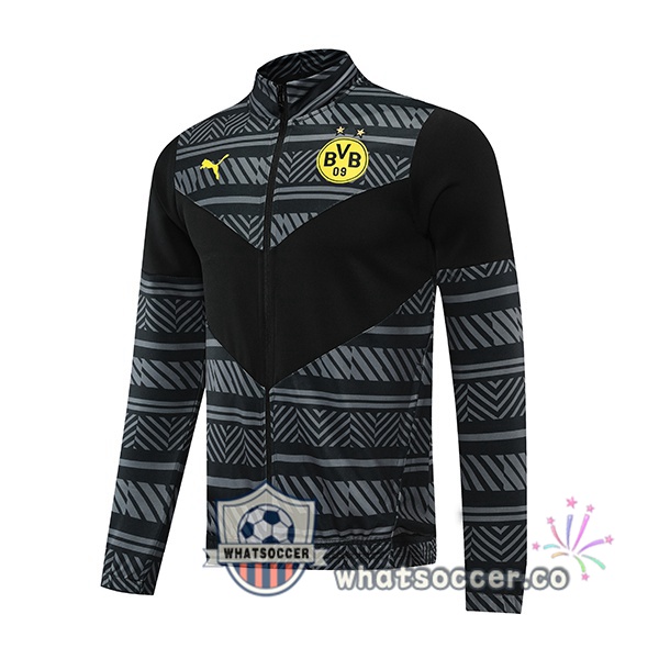 Dortmund BVB Soccer Jacket Black Gray 2022-2023
