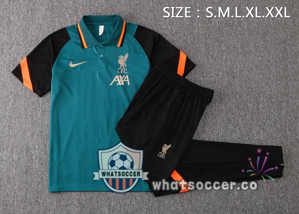 Training Polo FC Liverpool + Pants Green Black 2021-2022