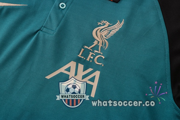 Training Polo FC Liverpool + Pants Green Black 2021-2022