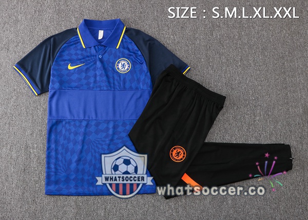 Training Polo FC Chelsea + Pants Blue 2021-2022