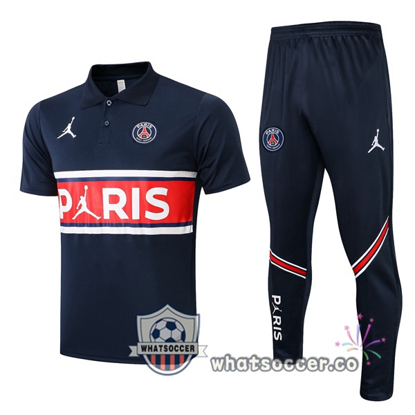 Training Polo JORDAN Paris PSG + Pants Blue Royal 2021-2022