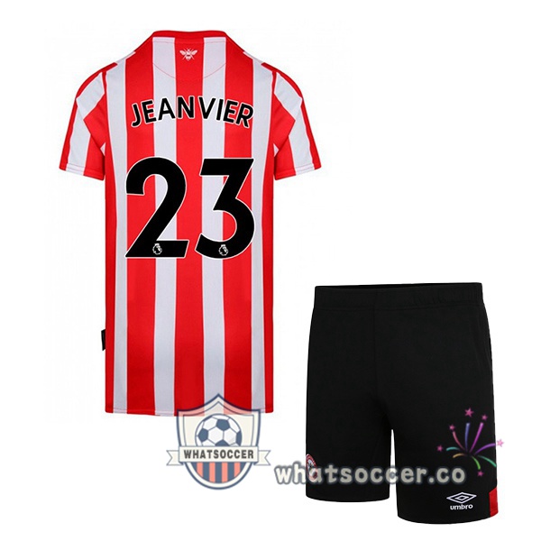 Brentford FC (JEANVIER 23) Kids Home Soccer Jerseys Red White 2022-2023