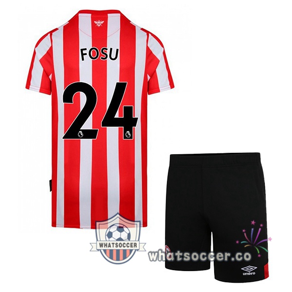 Brentford FC (FOSU 24) Kids Home Soccer Jerseys Red White 2022-2023