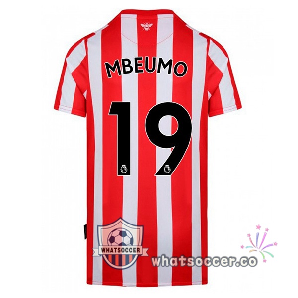 Brentford FC (MBEUMO 19) Home Soccer Jerseys Red White 2022-2023