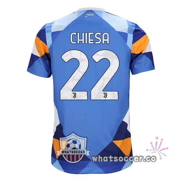 Juventus (CHIESA 22) Four Soccer Jerseysth Blue 2021-2022