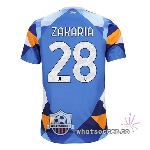 Juventus (ZAKARIA 28) Four Soccer Jerseysth Blue 2021-2022