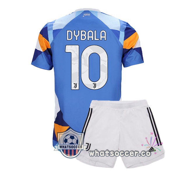 Juventus (DYBALA 10) Kids Four Soccer Jerseysth Blue 2021-2022