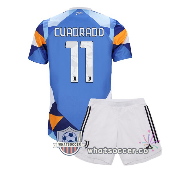 Juventus (CUADRADO 11) Kids Four Soccer Jerseysth Blue 2021-2022