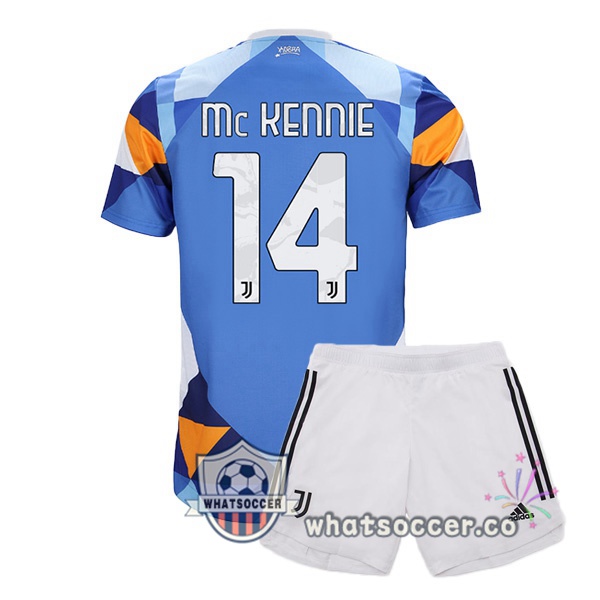 Juventus (MCKENNIE 14) Kids Four Soccer Jerseysth Blue 2021-2022