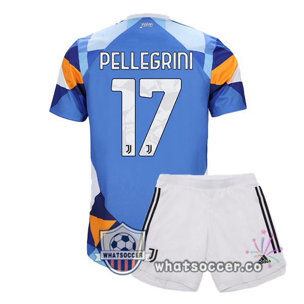 Juventus (PELLEGRINI 17) Kids Four Soccer Jerseysth Blue 2021-2022
