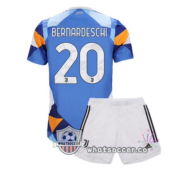 Juventus (BERNARDESCHI 20) Kids Four Soccer Jerseysth Blue 2021-2022