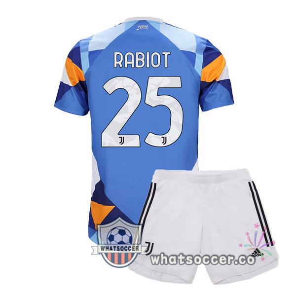 Juventus (RABIOT 25) Kids Four Soccer Jerseysth Blue 2021-2022
