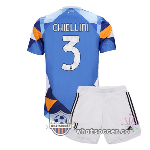Juventus (CHIELLINI 3) Kids Four Soccer Jerseysth Blue 2021-2022