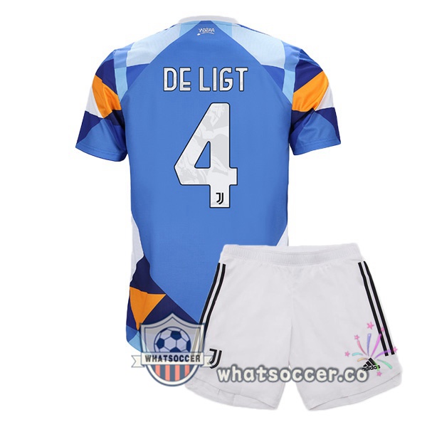 Juventus (DE LIGT 4) Kids Four Soccer Jerseysth Blue 2021-2022