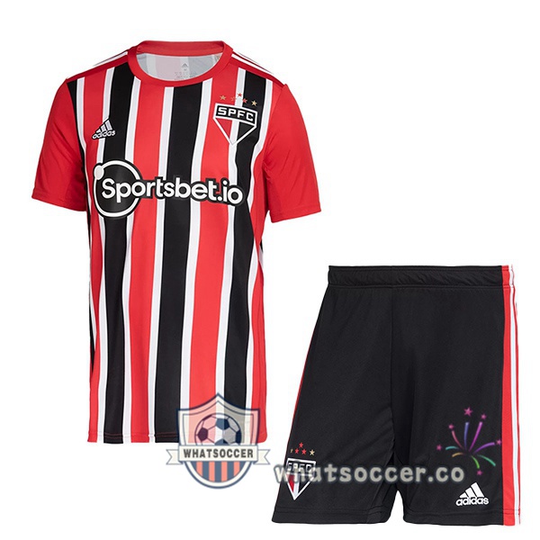 Sao Paulo FC Kids Away Soccer Jerseys Red 2022-2023