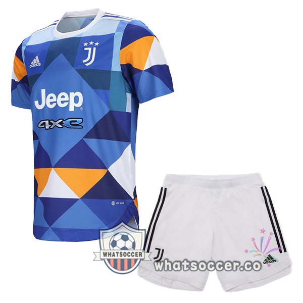 Juventus Kids Four Soccer Jerseysth Blue 2021-2022