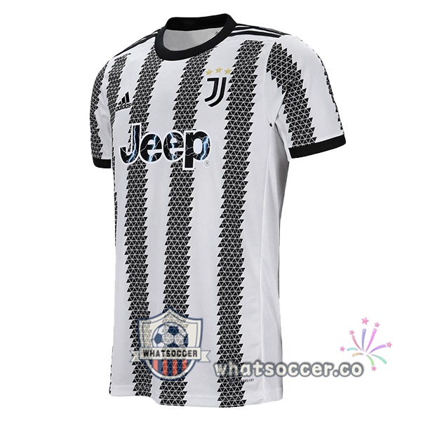 Juventus Home Soccer Jerseys White Black 2022-2023