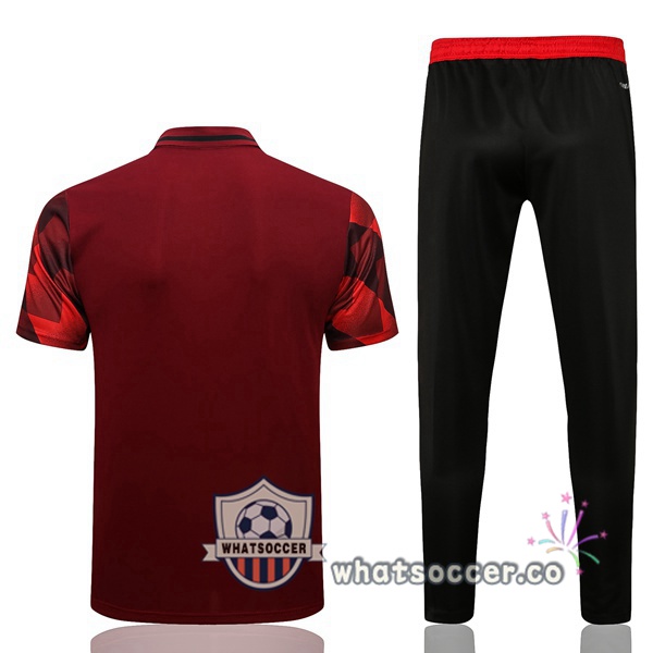 Training Polo Bayern Munich + Pants Red 2022-2023