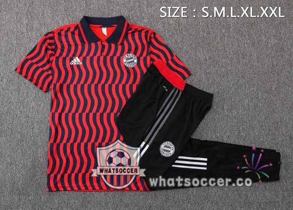 Training Polo Bayern Munich + Pants Red 2022-2023
