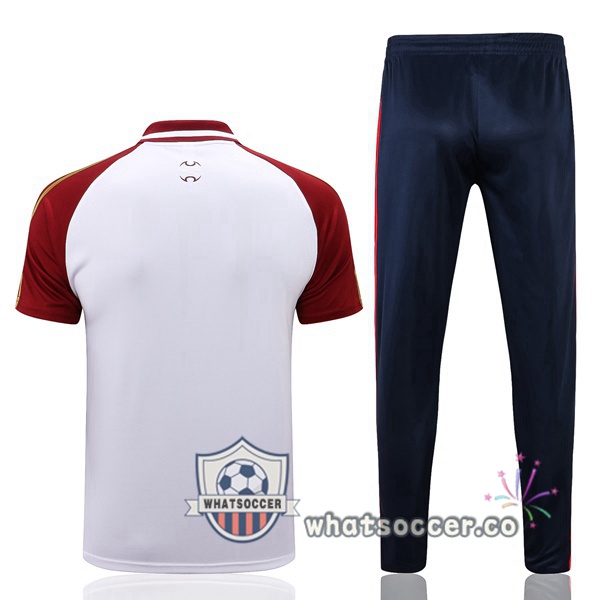Training Polo Arsenal + Pants White Red 2022-2023