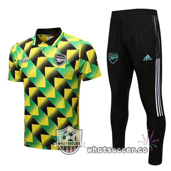Training Polo Arsenal + Pants Green Black 2022-2023