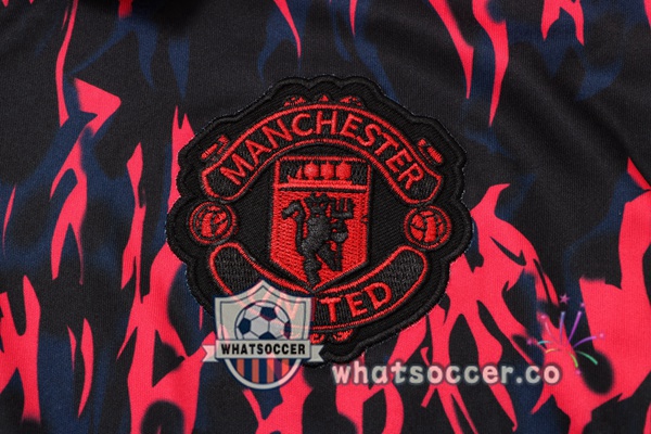 Training Polo Manchester United + Pants Black Red 2022-2023