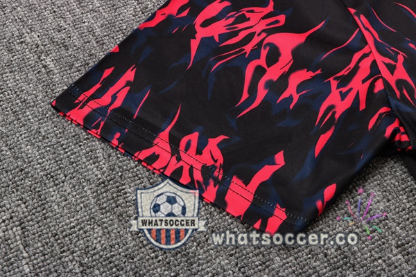 Training Polo Manchester United + Pants Black Red 2022-2023