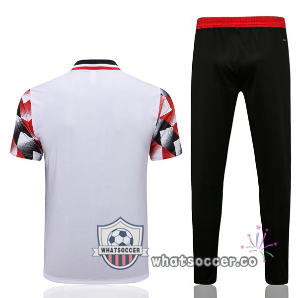 Training Polo Manchester United + Pants Black Red White 2022-2023