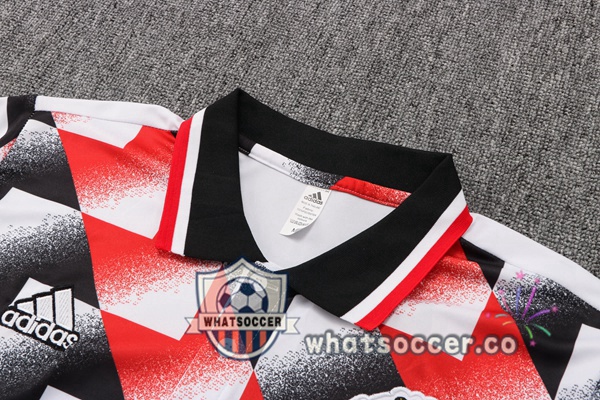 Training Polo Manchester United + Pants Black Red White 2022-2023