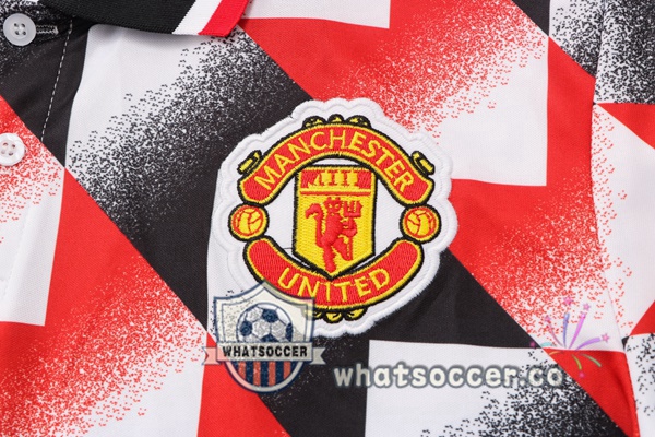 Training Polo Manchester United + Pants Black Red White 2022-2023