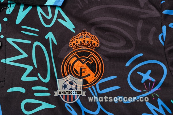 Training Polo Real Madrid + Pants Black Blue 2022-2023