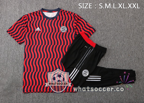 Bayern Munich Training T-Shirts + Pants Red 2022-2023