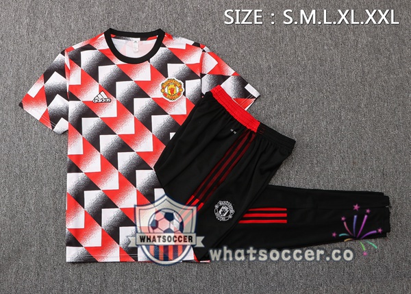 Manchester United Training T-Shirts + Pants Red 2022-2023