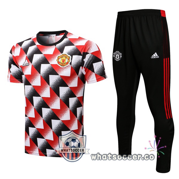 Manchester United Training T-Shirts + Pants Red 2022-2023