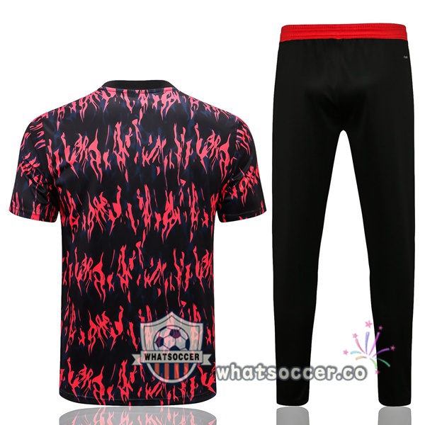Manchester United Training T-Shirts + Pants Red Black 2022-2023