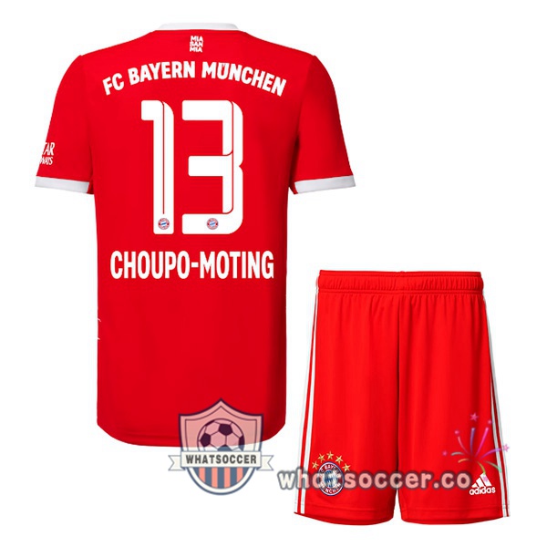 Bayern Munich （Choupo-Moting 13） Kids Home Soccer Jerseys Red 2022-2023