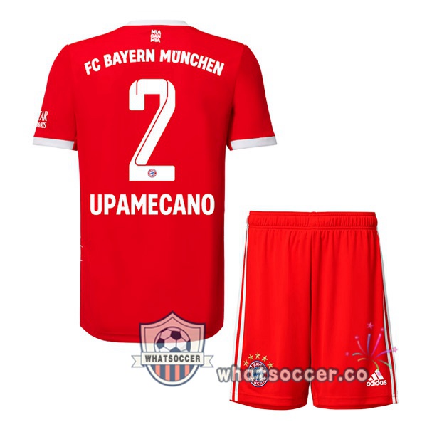 Bayern Munich （Upamecano 2） Kids Home Soccer Jerseys Red 2022-2023