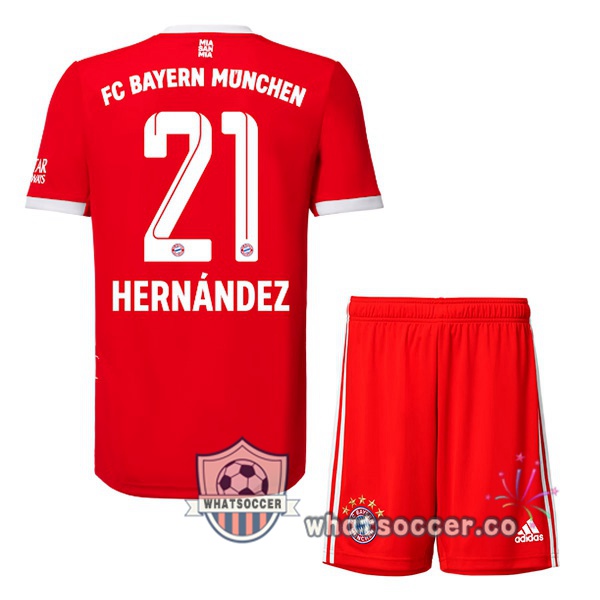 Bayern Munich （Hernández 21） Kids Home Soccer Jerseys Red 2022-2023