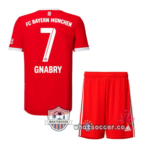 Bayern Munich （Gnabry 7） Kids Home Soccer Jerseys Red 2022-2023