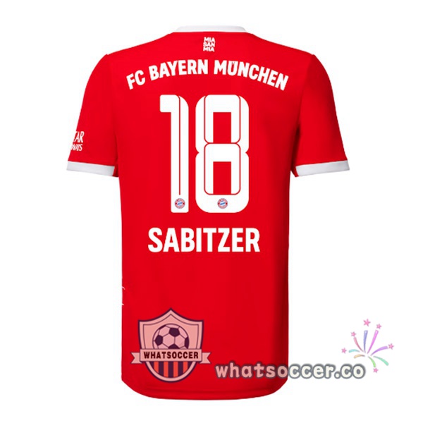 Bayern Munich （Sabitzer 18） Home Soccer Jerseys Red 2022-2023