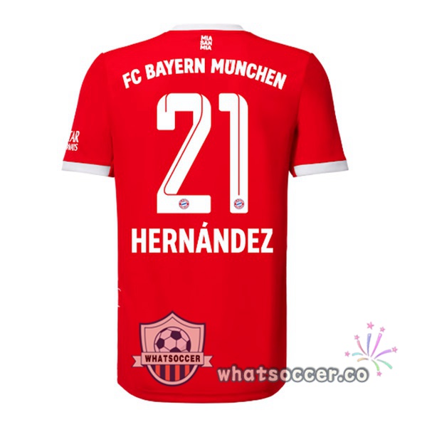 Bayern Munich （Hernández 21） Home Soccer Jerseys Red 2022-2023